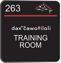 Training Room sign (Lushootseed)
